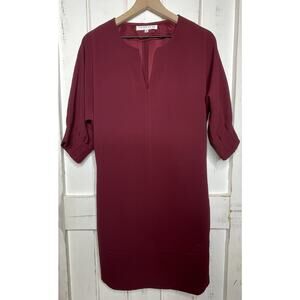 Trina Turk Tunic Dress Merlot Burgundy Shift Batwing Minimalist Career Office S